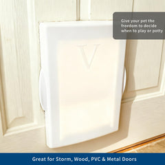 Viecam durable white snap-on panel offers a secure, weather-ready closure.
