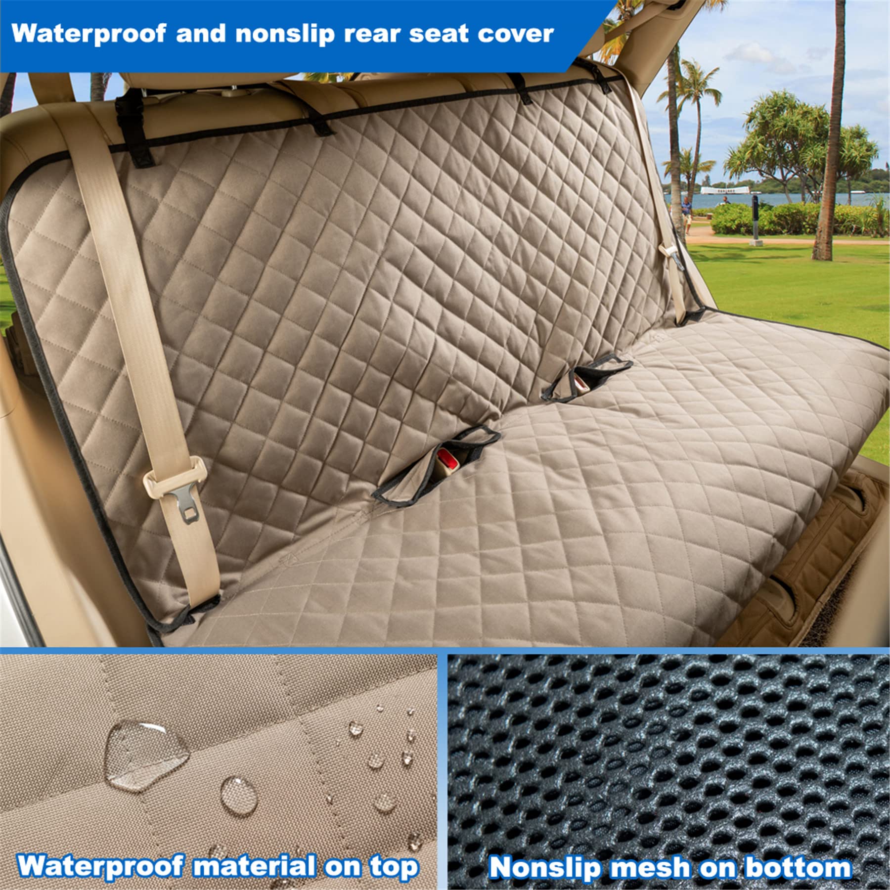 VIEWPETS Bench Nonslip Mesh Side Flaps highlight stay-in-place design.