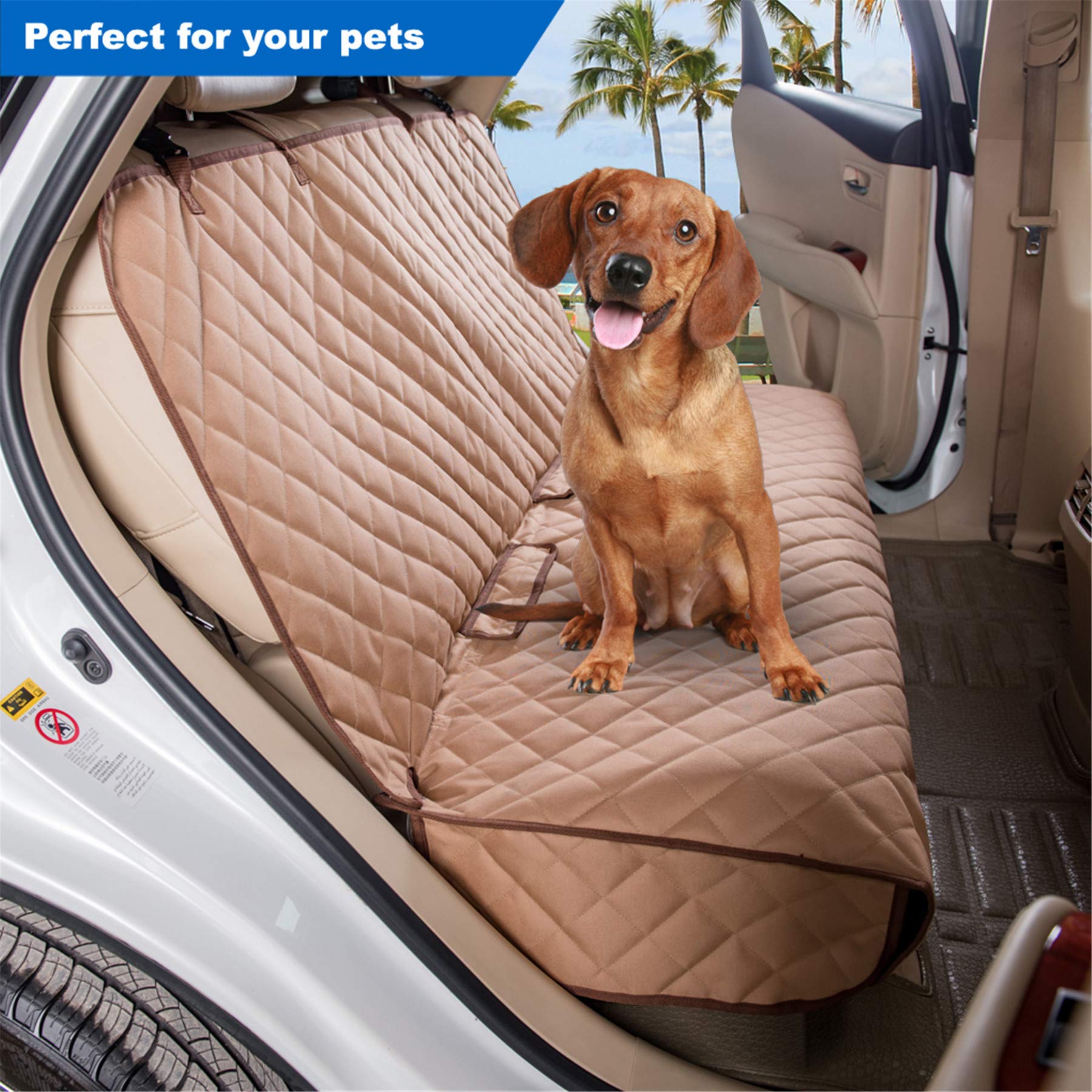 VIEWPETS dog seat cover with nonslip mesh keeps pets secure during trips
