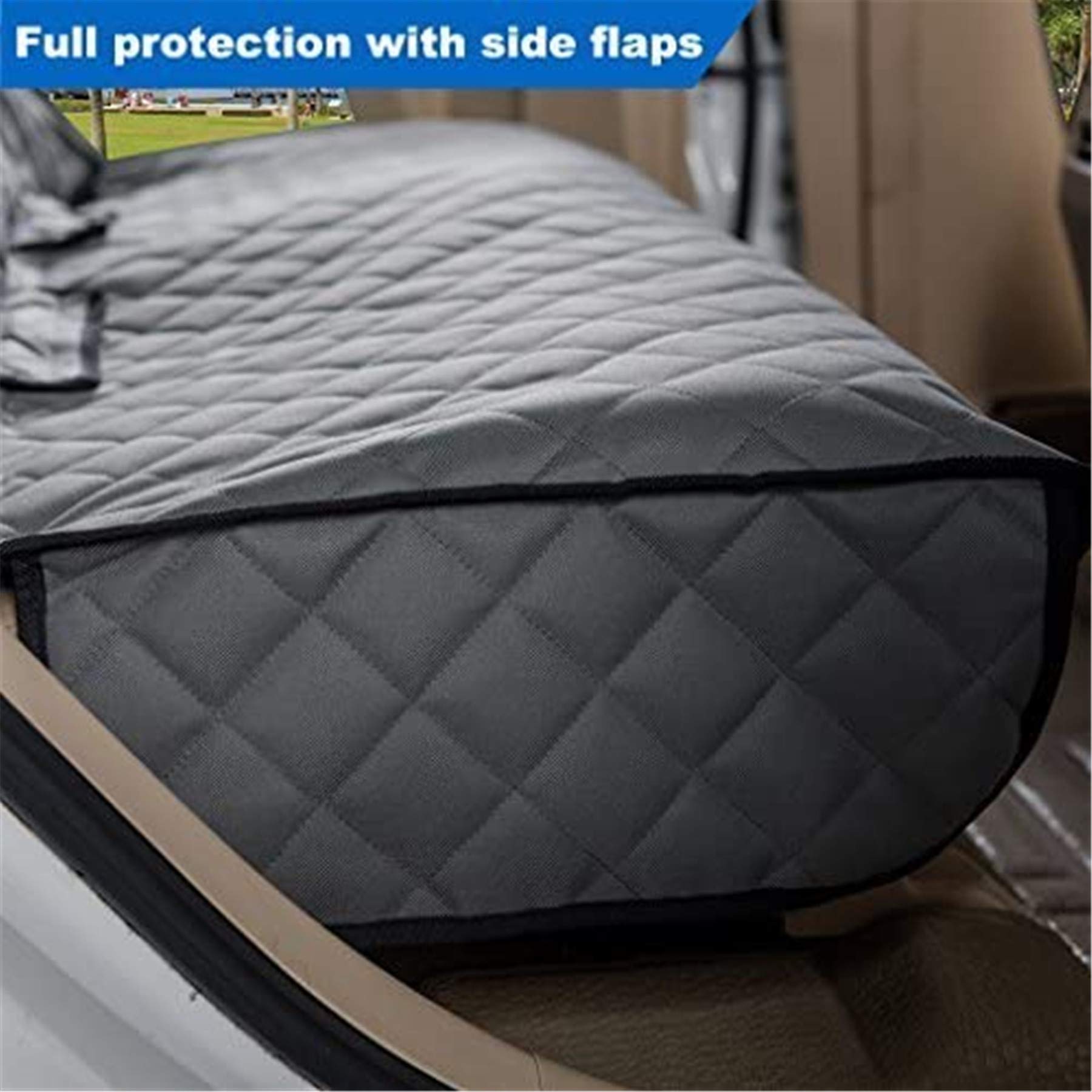 VIEWPETS universal back seat protector shown in car interior