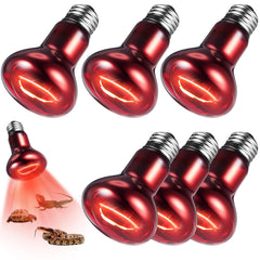 VIHOSE 6-pack 75W reptile heat bulbs pack provides consistent basking warmth.
