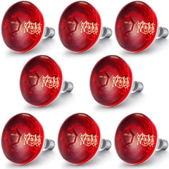 VIHOSE infrared heat lamp 8-pack with 250W E26 base for versatile warming