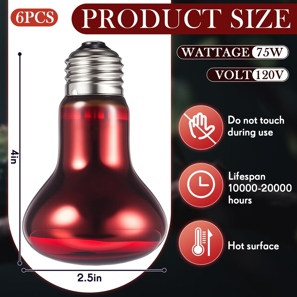 VIHOSE red heat lamp glow supports reliable reptile basking in daytime and night.