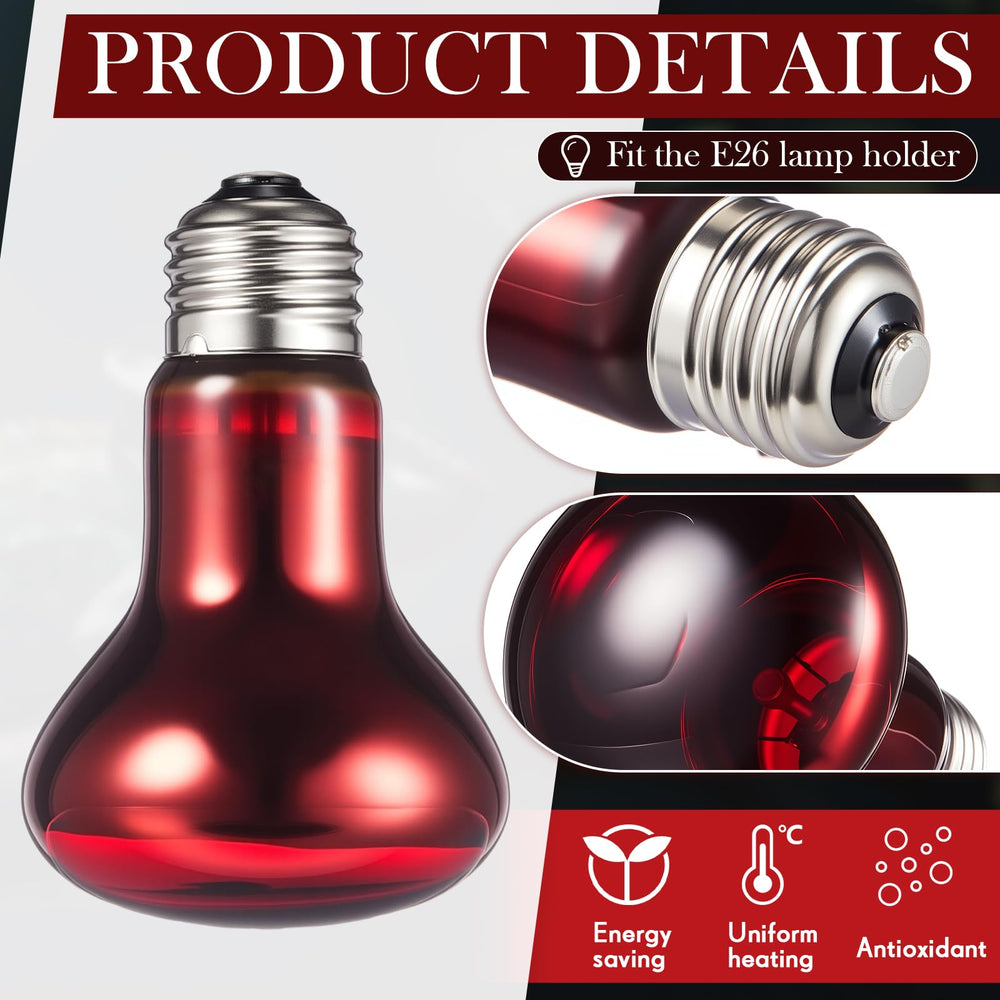 VIHOSE reptile heat bulb with E27 fit simplifies installation for easy setup.