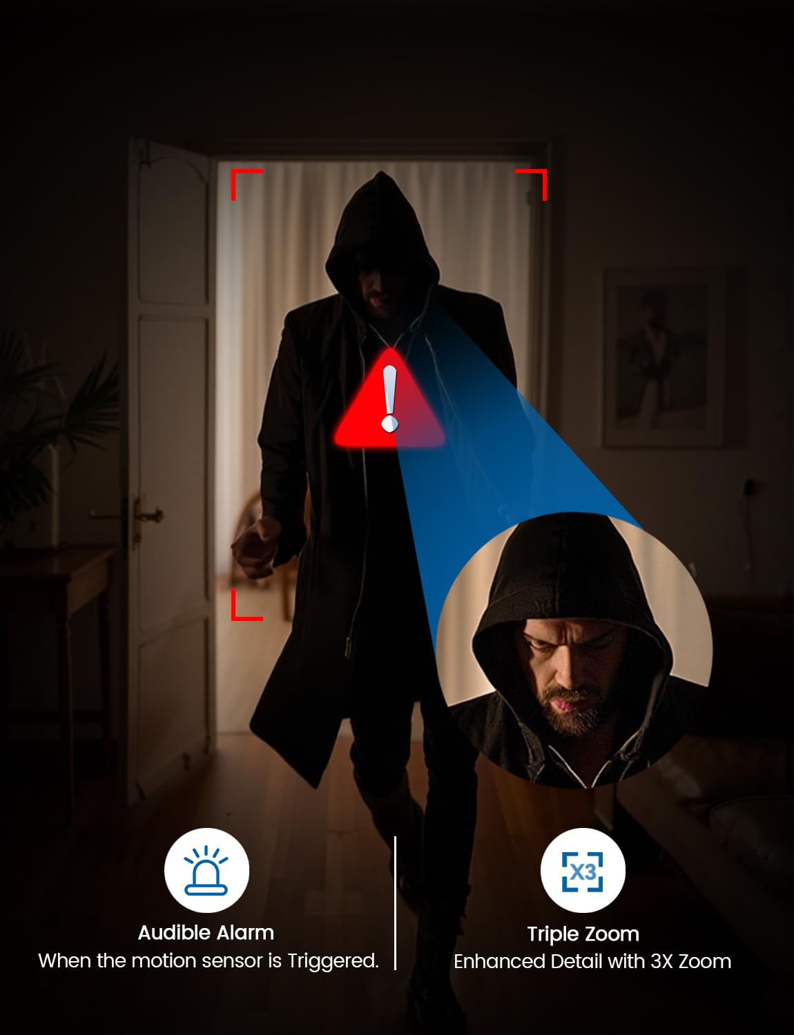 Viigytek motion detection highlights movement with instant alerts.