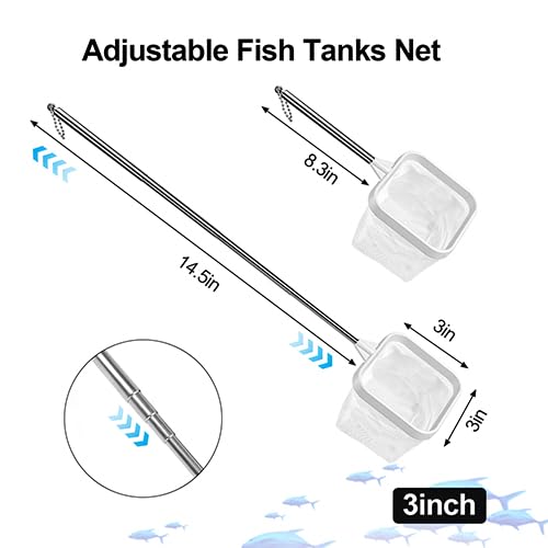 ViiWxx 2-pack white 3-inch aquarium net dry-mesh design for fast cleanup