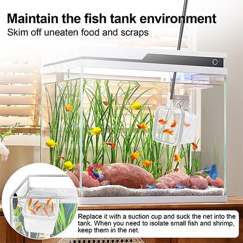 ViiWxx 2-pack white 3-inch aquarium net in betta tank for safe catching