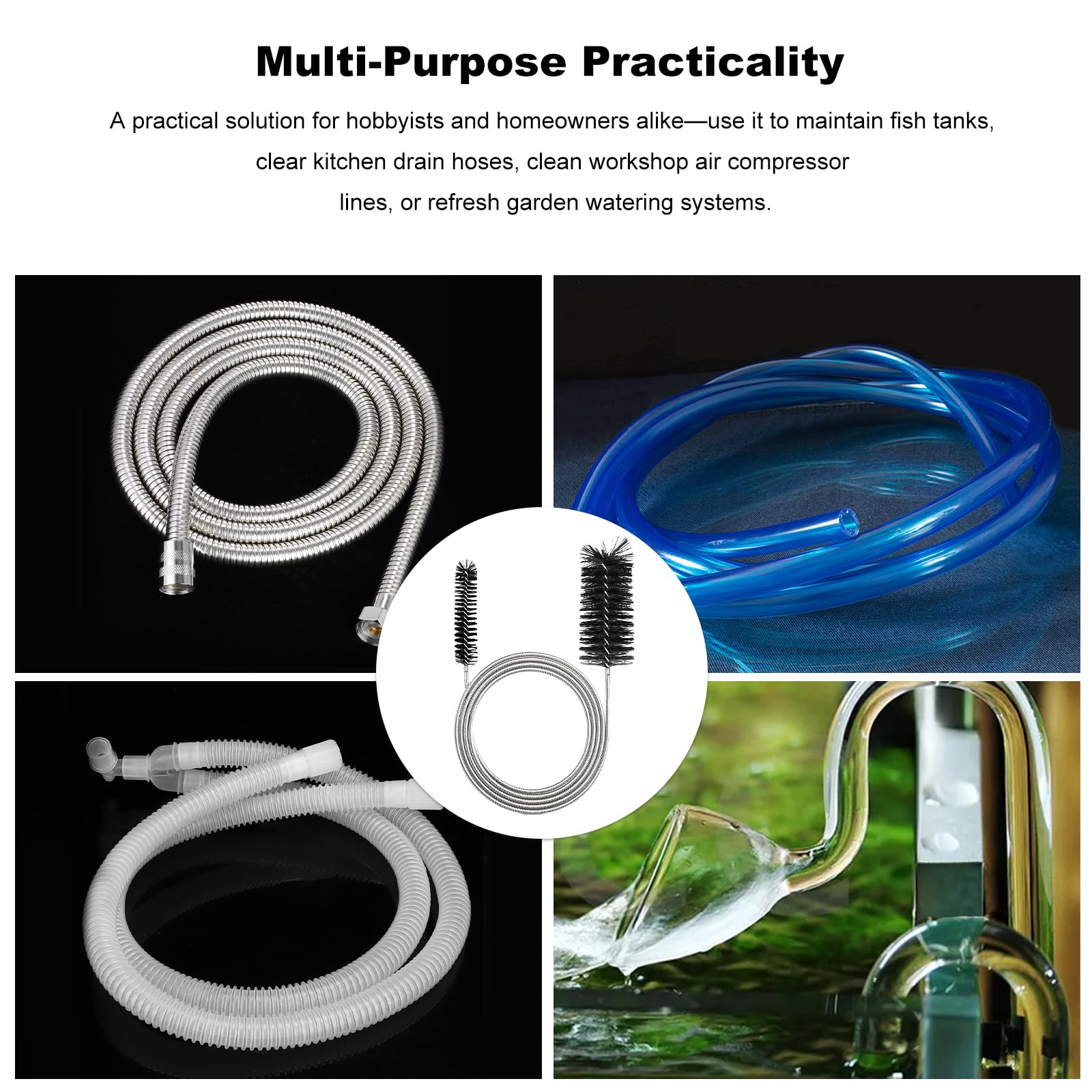 ViiWxx aquarium pump hose cleaning tool reaches deep into equipment for thorough cleaning