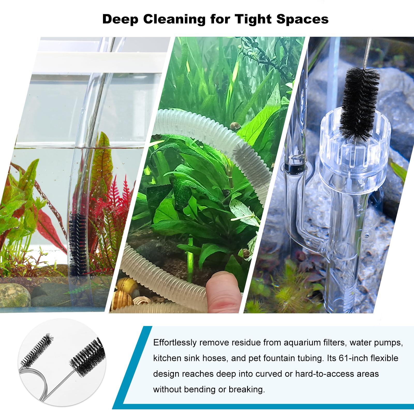 ViiWxx kitchen drain hose cleaning brush helps keep hoses clear