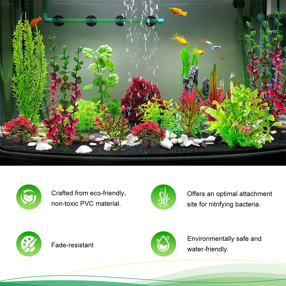 ViiWxx weighted-base plants ensure stable placement, helping keep décor in place during fish movement.