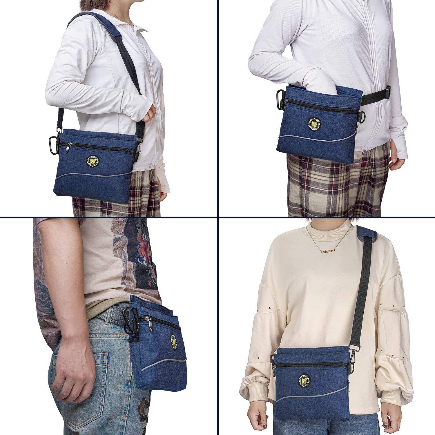 Viklluyr dog treat pouch includes carabiner for secure attachment during runs