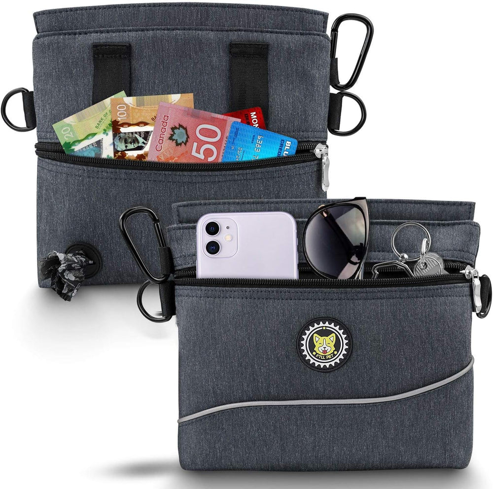 Viklluyr dog treat pouch three carry options adapt to waist, shoulder, or belt setups.