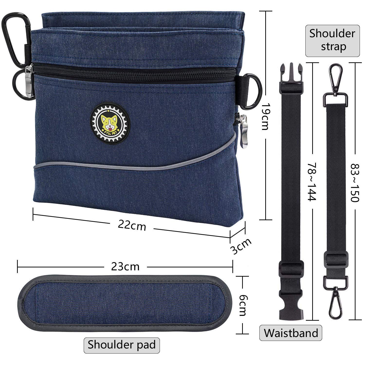 Viklluyr dog treat pouch three-way carry offers versatile hands-free setup