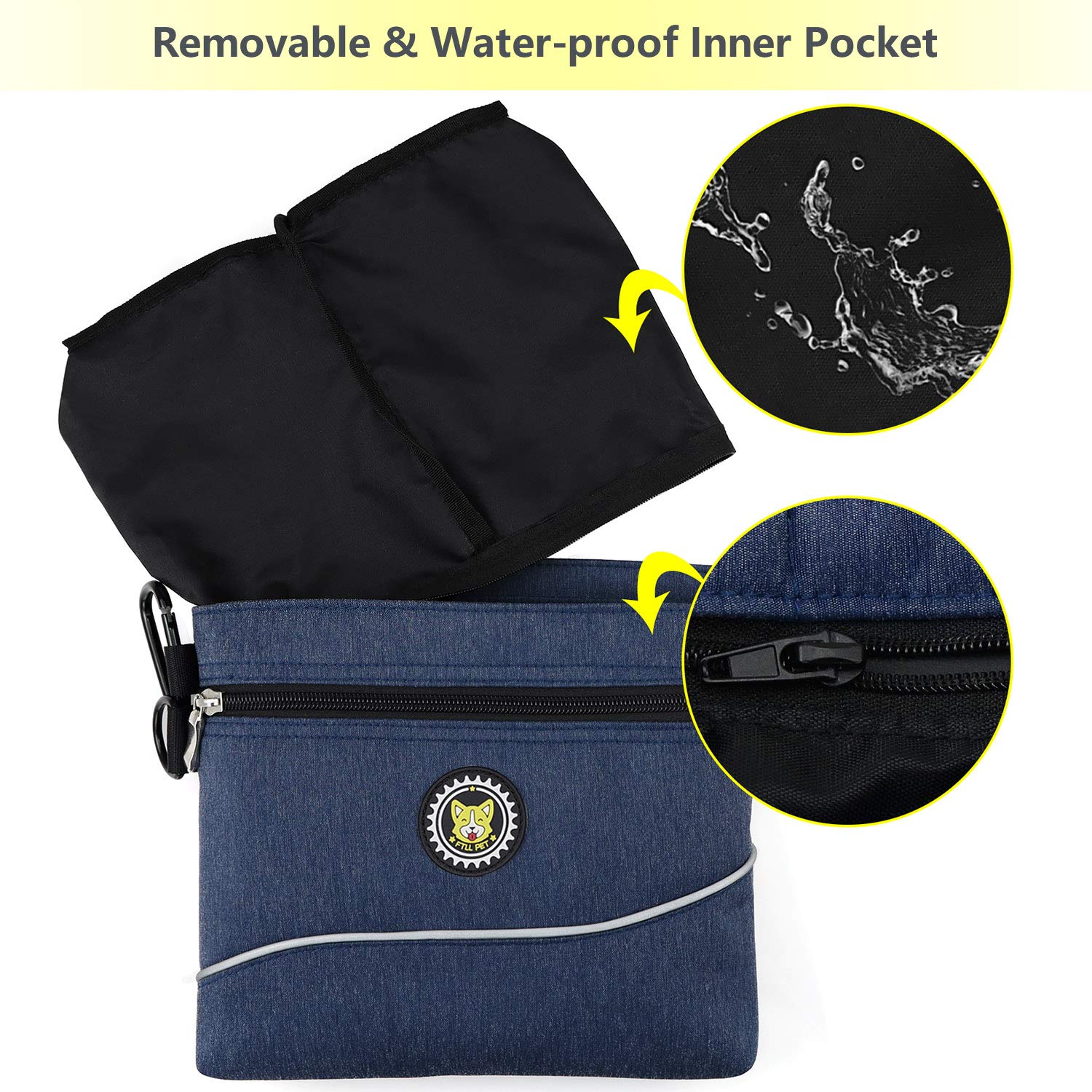 Viklluyr dog treat pouch two zipper pockets keeps treats and essentials organized on the go