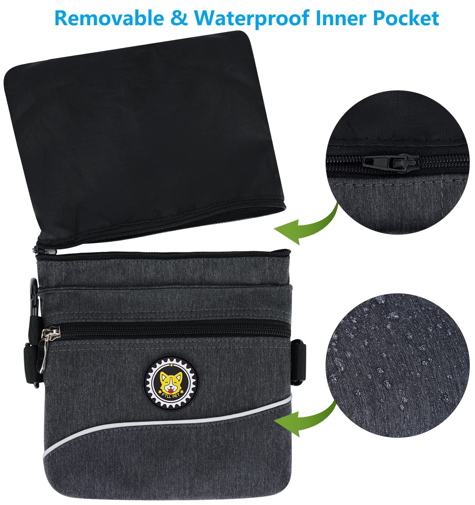 Viklluyr dog training bag attached to a belt via carabiner