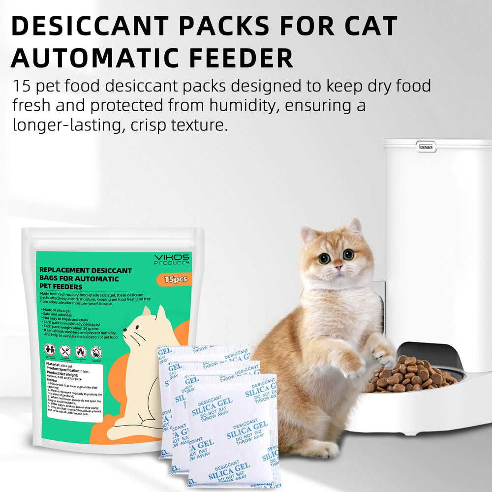 VIKOS 15-desiccant pack set supports long-lasting dryness for cat and dog foods