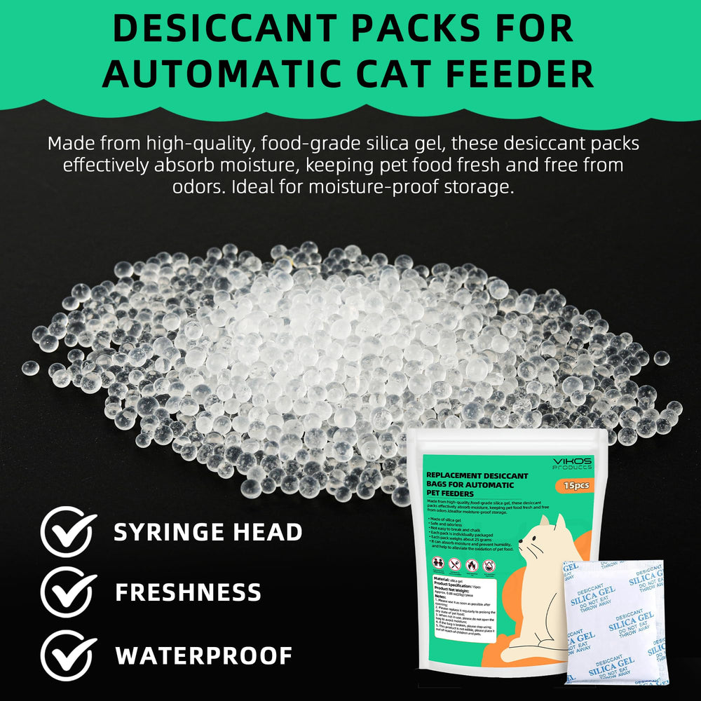 VIKOS food-grade silica gel desiccant packs absorb moisture to extend food life
