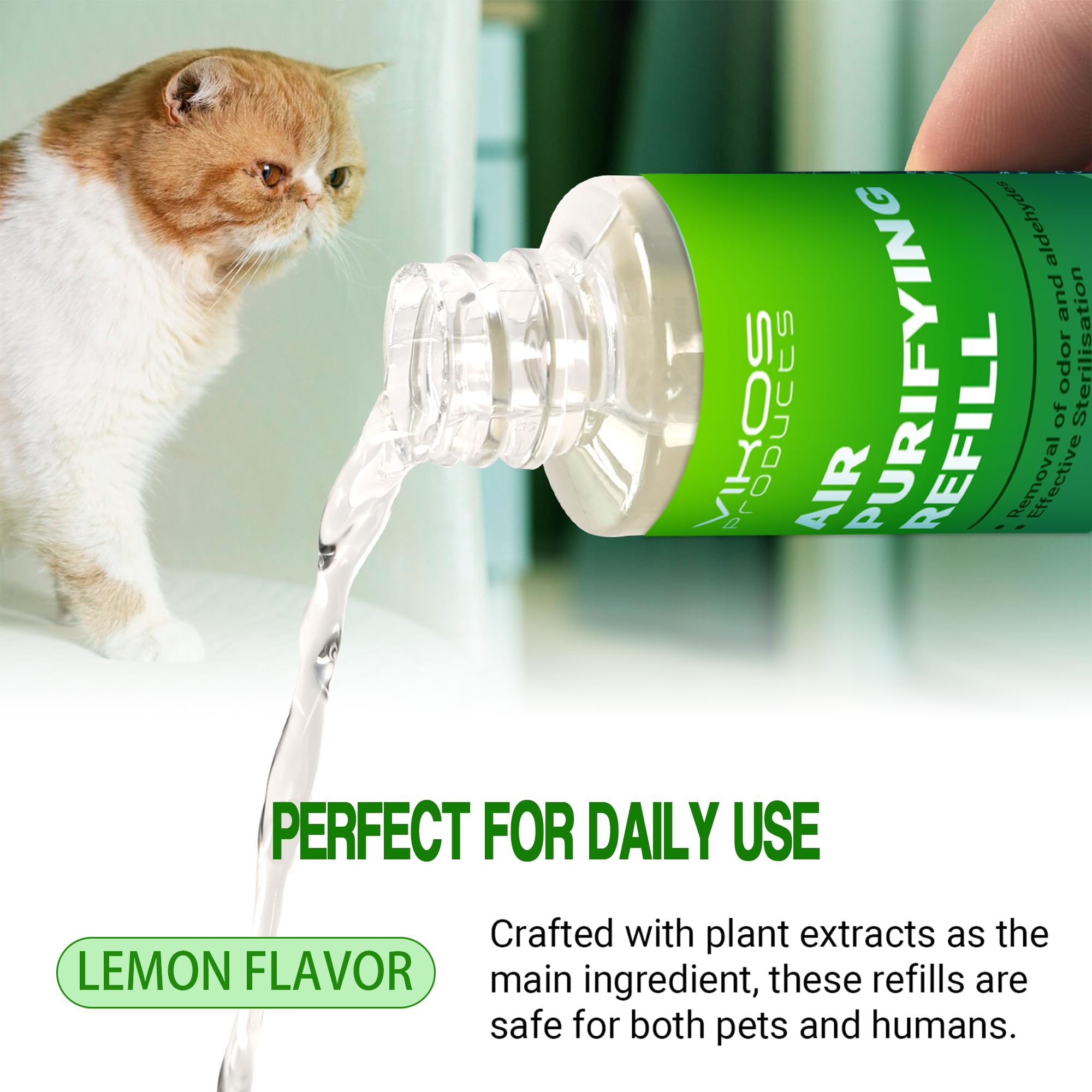 VIKOS lemon-flavored deodorizer close-up highlighting fresh citrus scent.