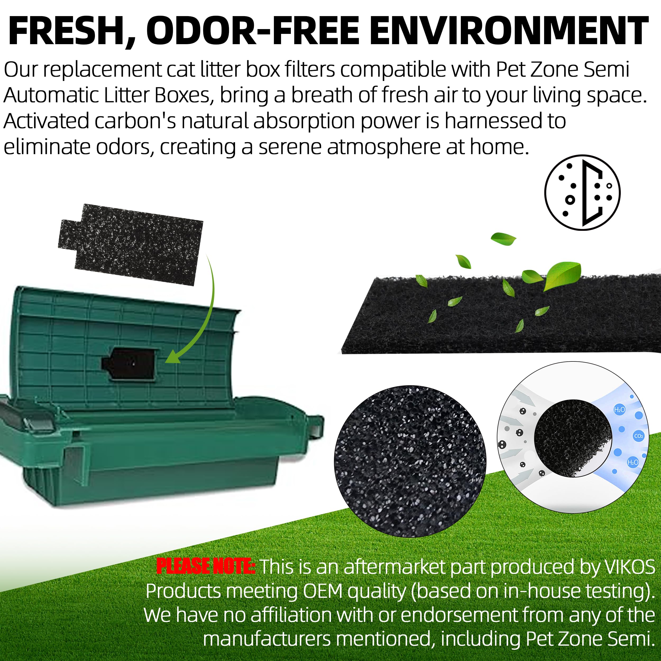 VIKOS Products precision-fit cat litter filter ensures easy replacement with no leaks