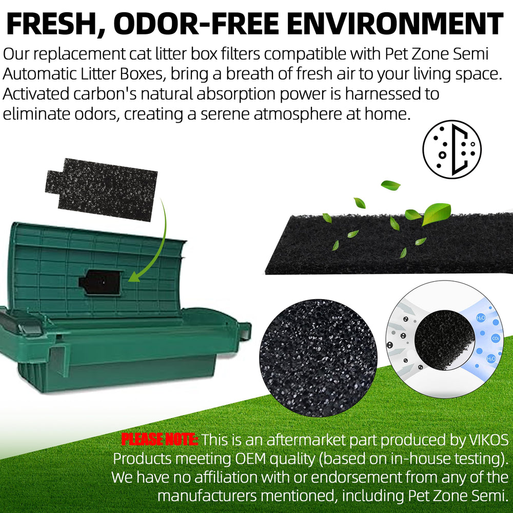 VIKOS Products precision-fit cat litter filter ensures easy replacement with no leaks