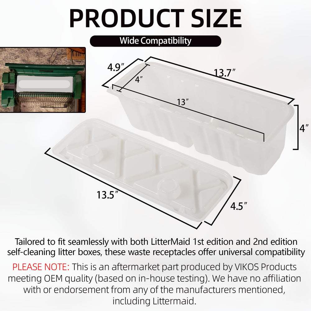 VIKOS Products sealed cover and base trap odors for a fresher litter area.