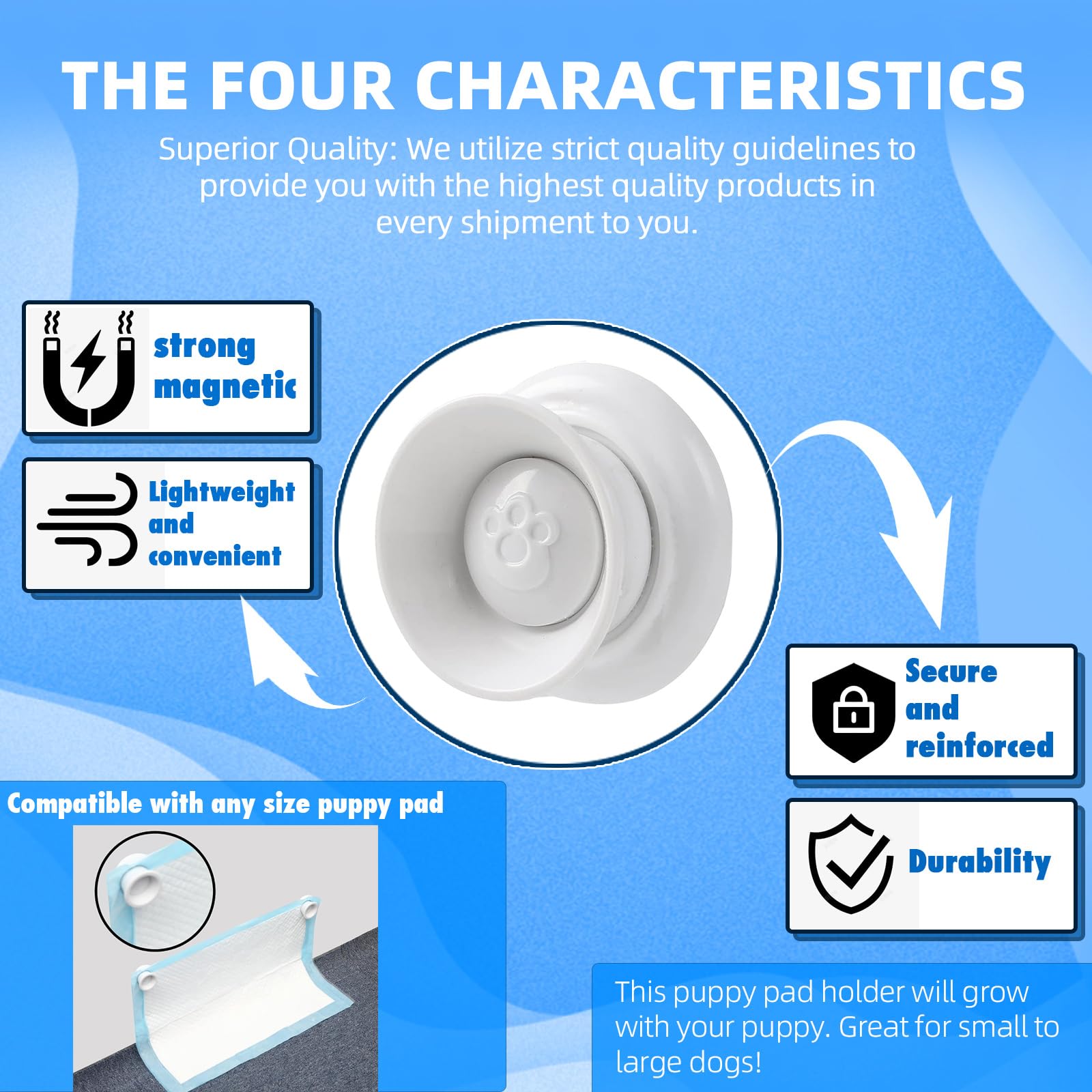 VIKOS strong magnets and backing provide secure hold on standard walls.