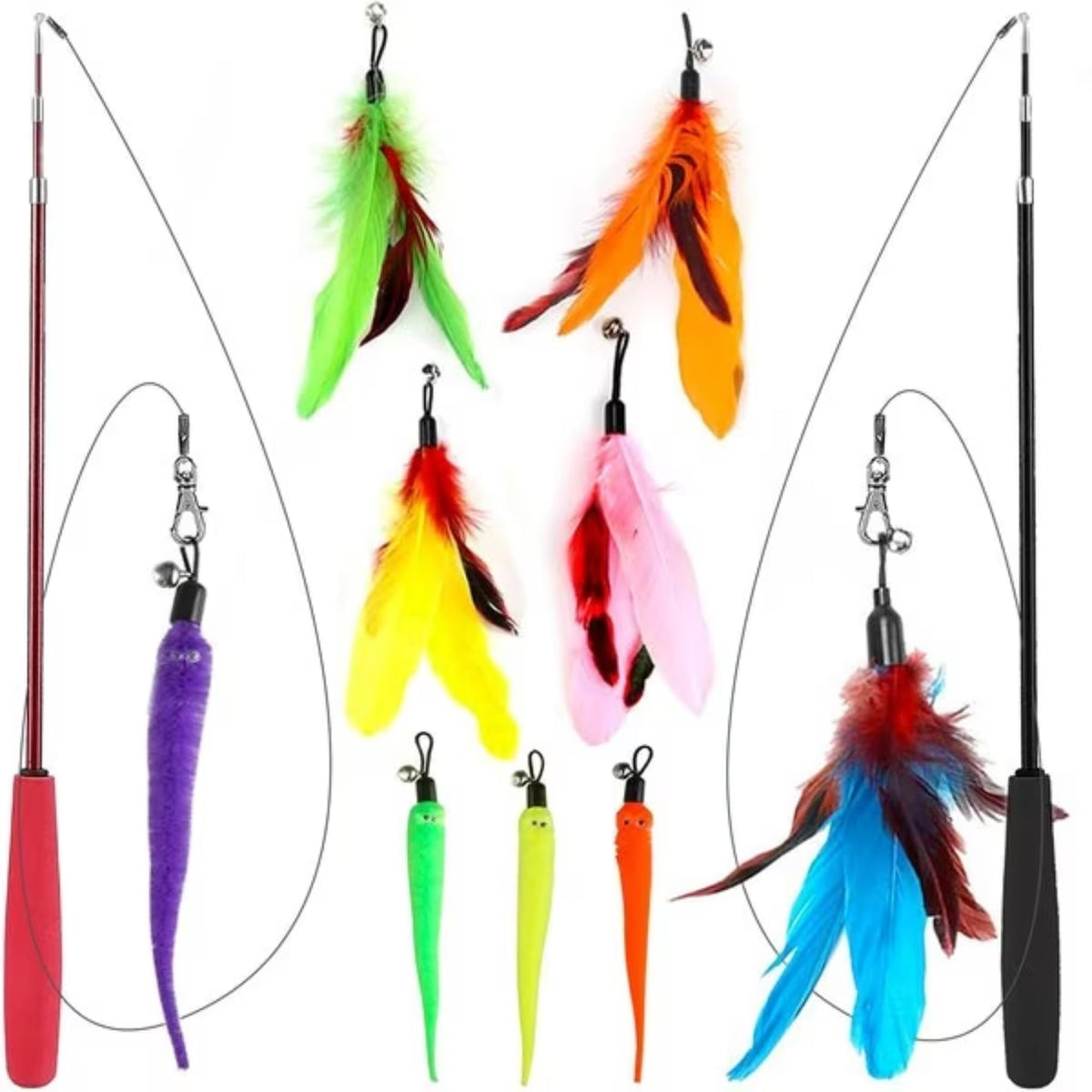 Vila Cat Feather Teaser Wand assembled stimulates interactive play