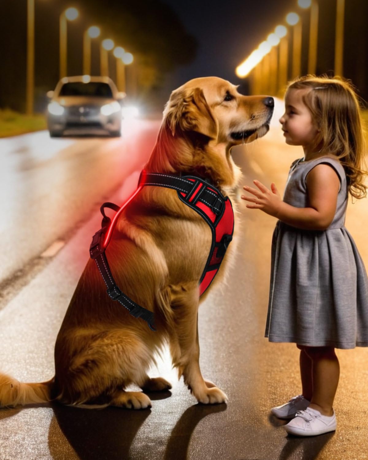 Villabliss light up dog harness breathable padding keeps dogs comfortable