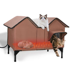 VILRAK extra-large heated cat house interior offers cozy warmth for outdoor cats in winter