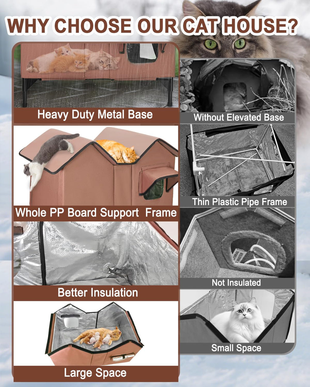 VILRAK heating pad inside delivers steady warmth during cold snaps for outdoor cats
