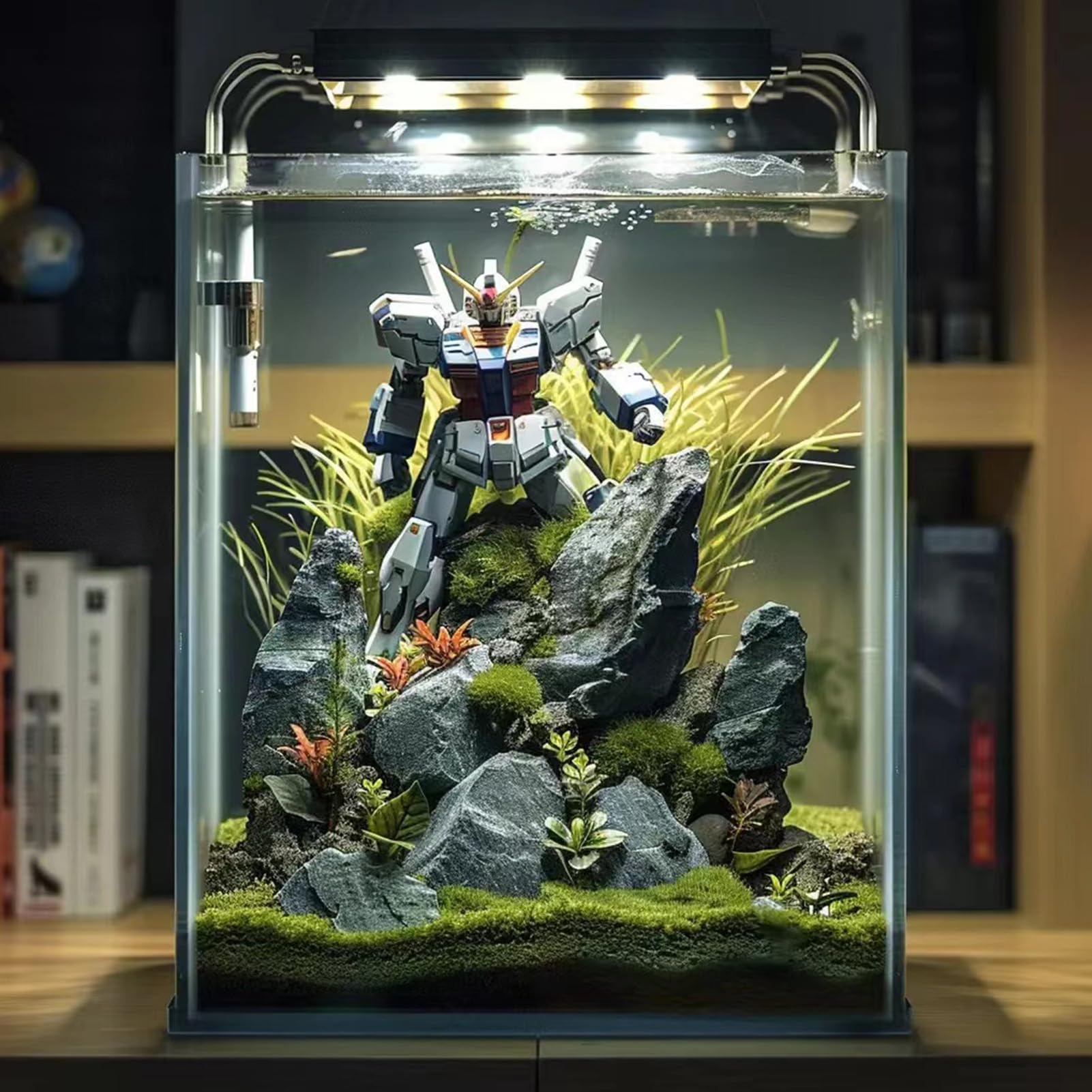 Vimvins 2-gallon top view offers room for plants and tiny inhabitants.