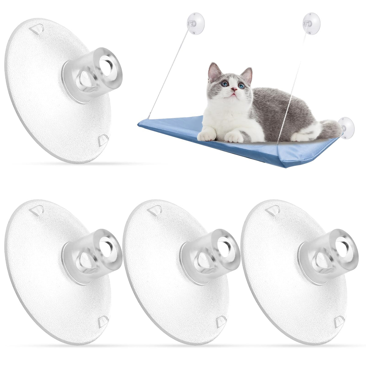 Vin Beauty window-perch suction cup 8.3cm for secure cat bed on glass surfaces.