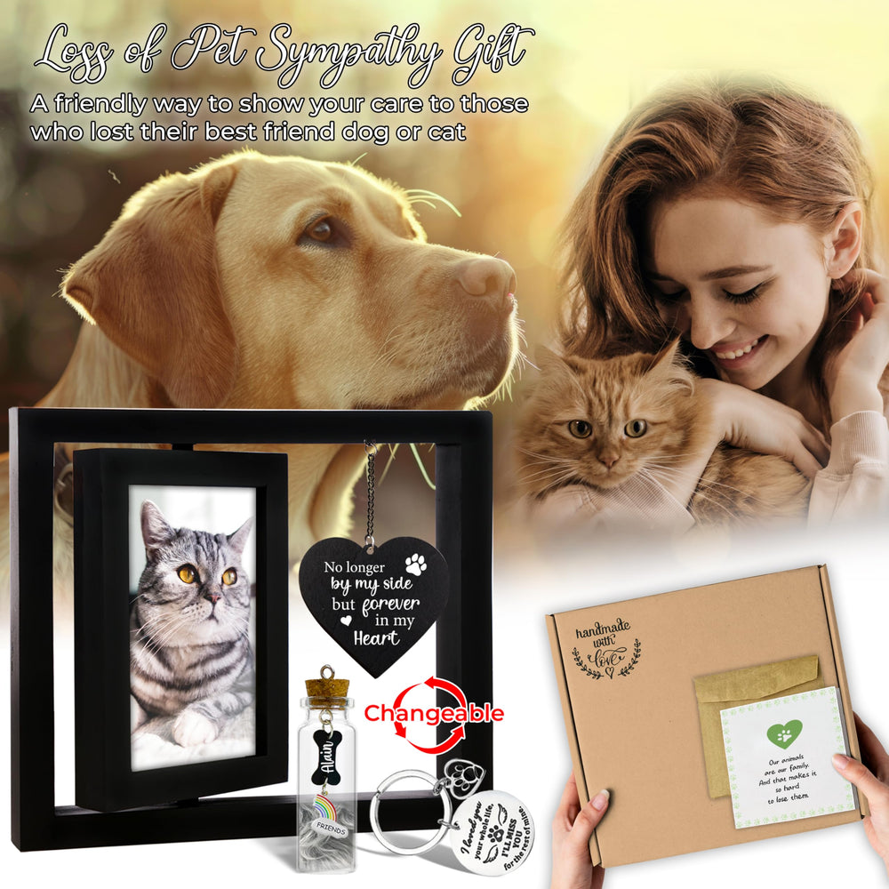 Vinatimes rotating frame with two vertical photos highlights happy moments.