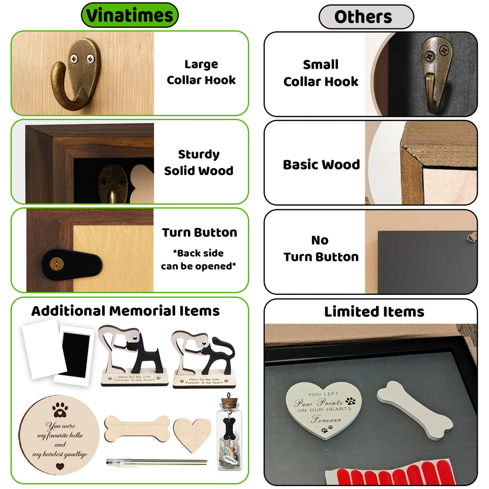 Vinatimes shadow box acrylic front cover brightens the keepsake display.