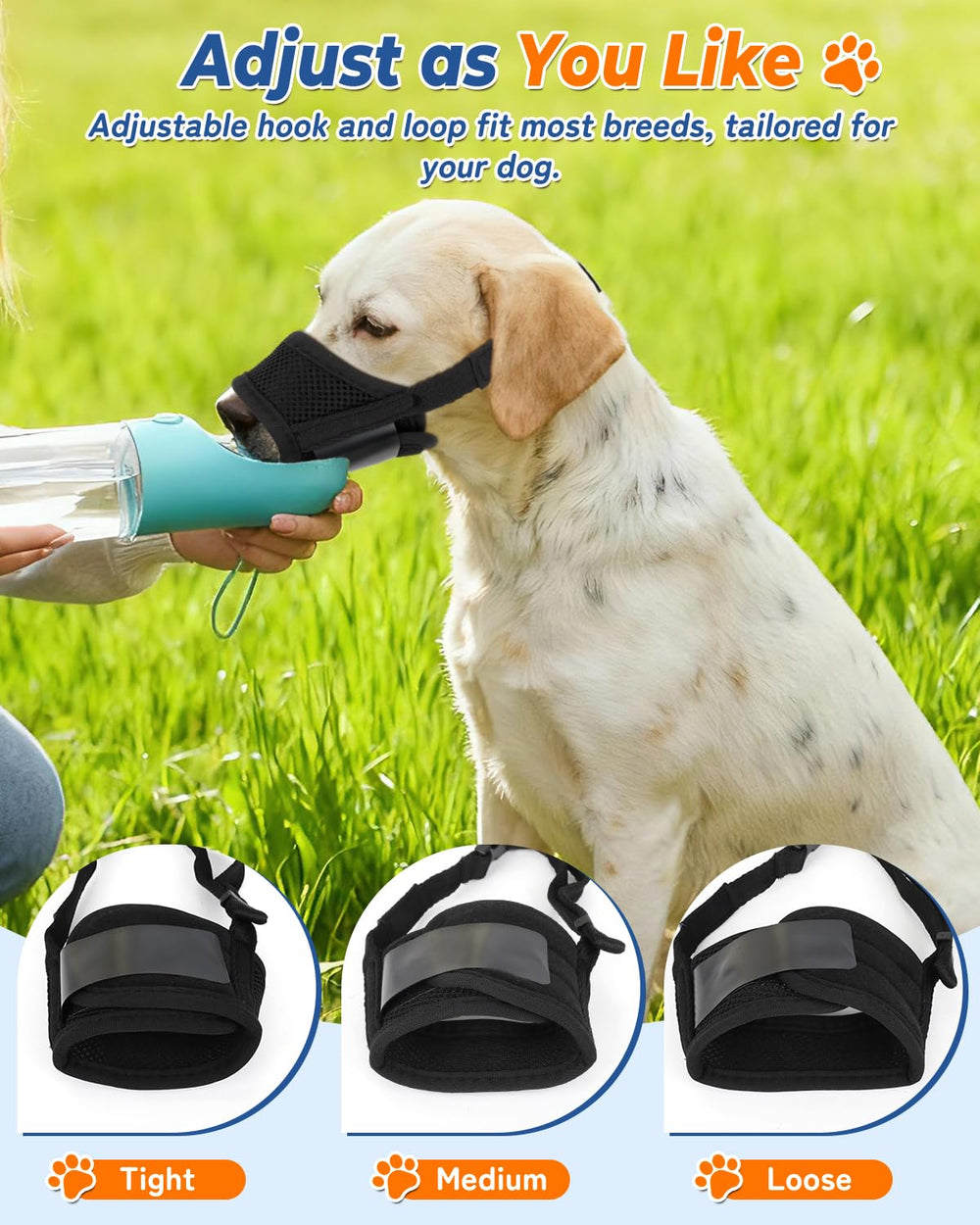 VINCHINI dog muzzle easy-clean fabric allows quick washing after adventures.