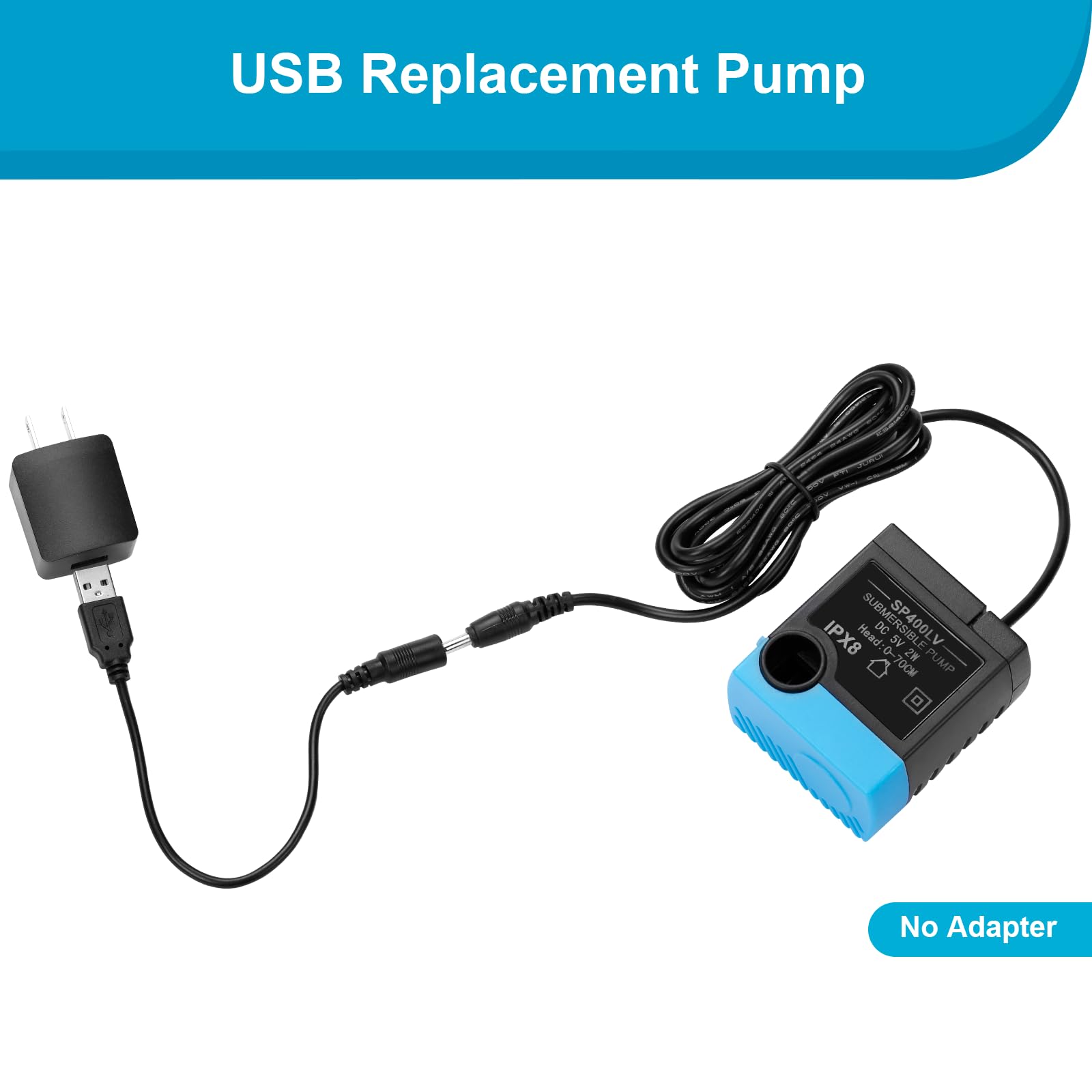 VinDox SP-400LV pump ships without USB adapter for custom setups.