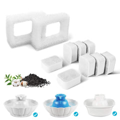 VinDox Tritone ceramic cat fountain filters with carbon for cleaner-tasting water.