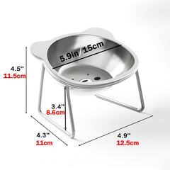 Vinqki cuenco elevado anti-vomito con inclinación ergonómica para gatos.