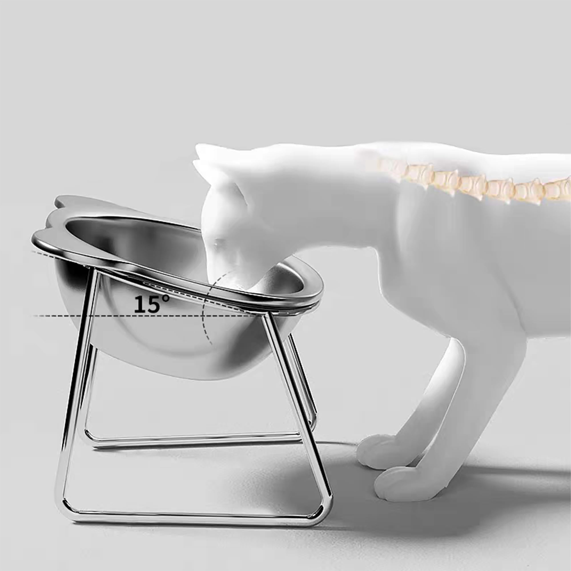 Vinqki plato elevado para gatos en 15°; favorece una alimentación cómoda.
