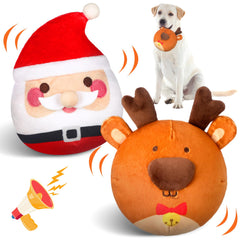 Vinsot Christmas dog ball Santa cover for engaging indoor play.