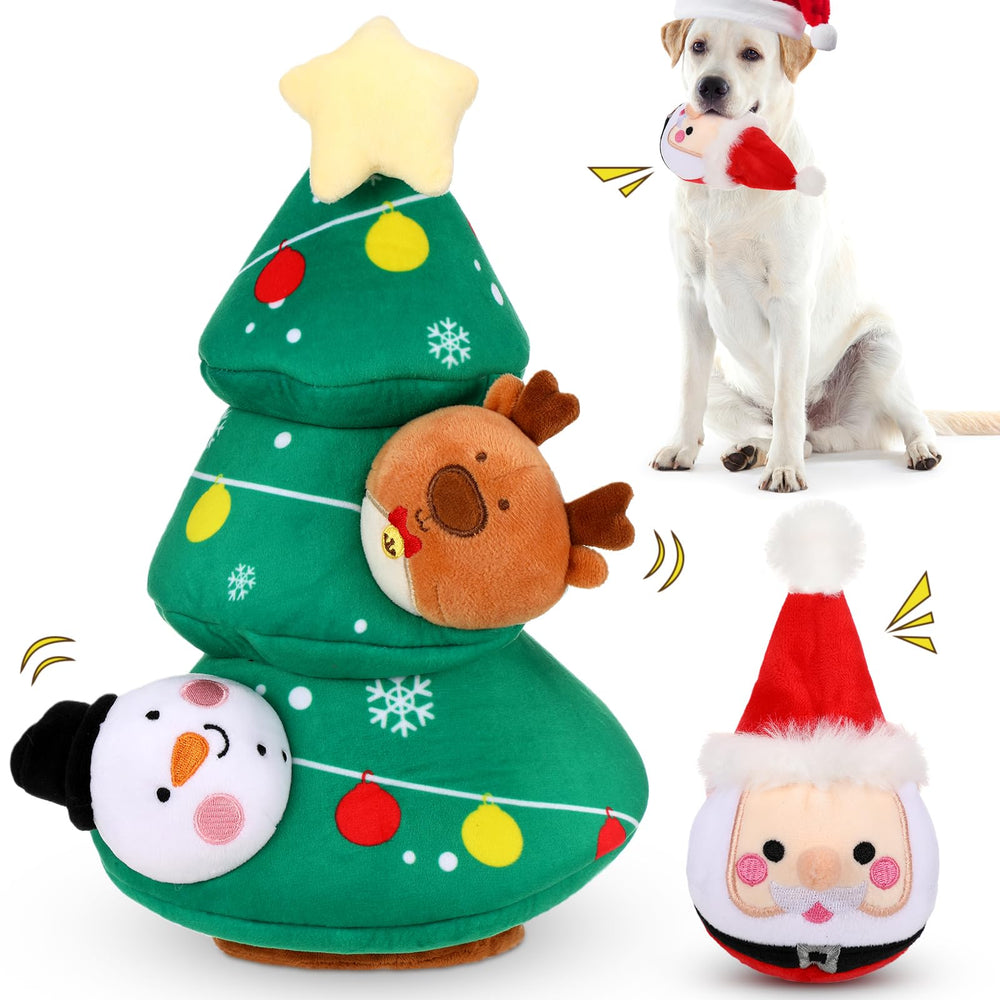 Vinsot Christmas dog toy tree full set—interactive play centerpiece