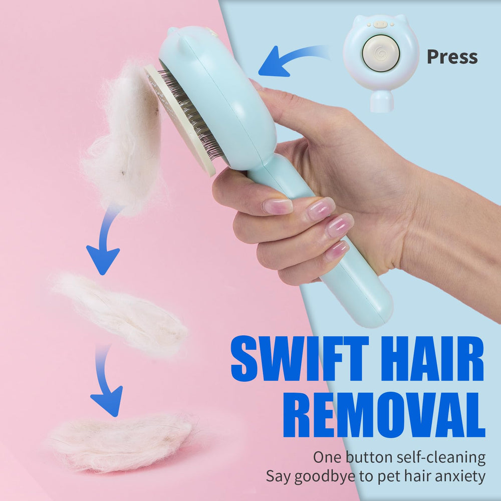 VIOJOJO cat brush with 140-degree needles for deep coat care