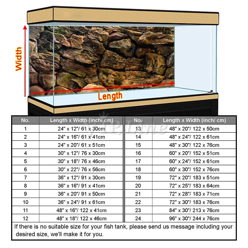 VIP.LINE rock wall background poster 36 inch adds depth and vibrant color to larger tanks.