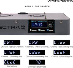 VIPARSPECTRA 165W LED light displaying full-spectrum output across corals