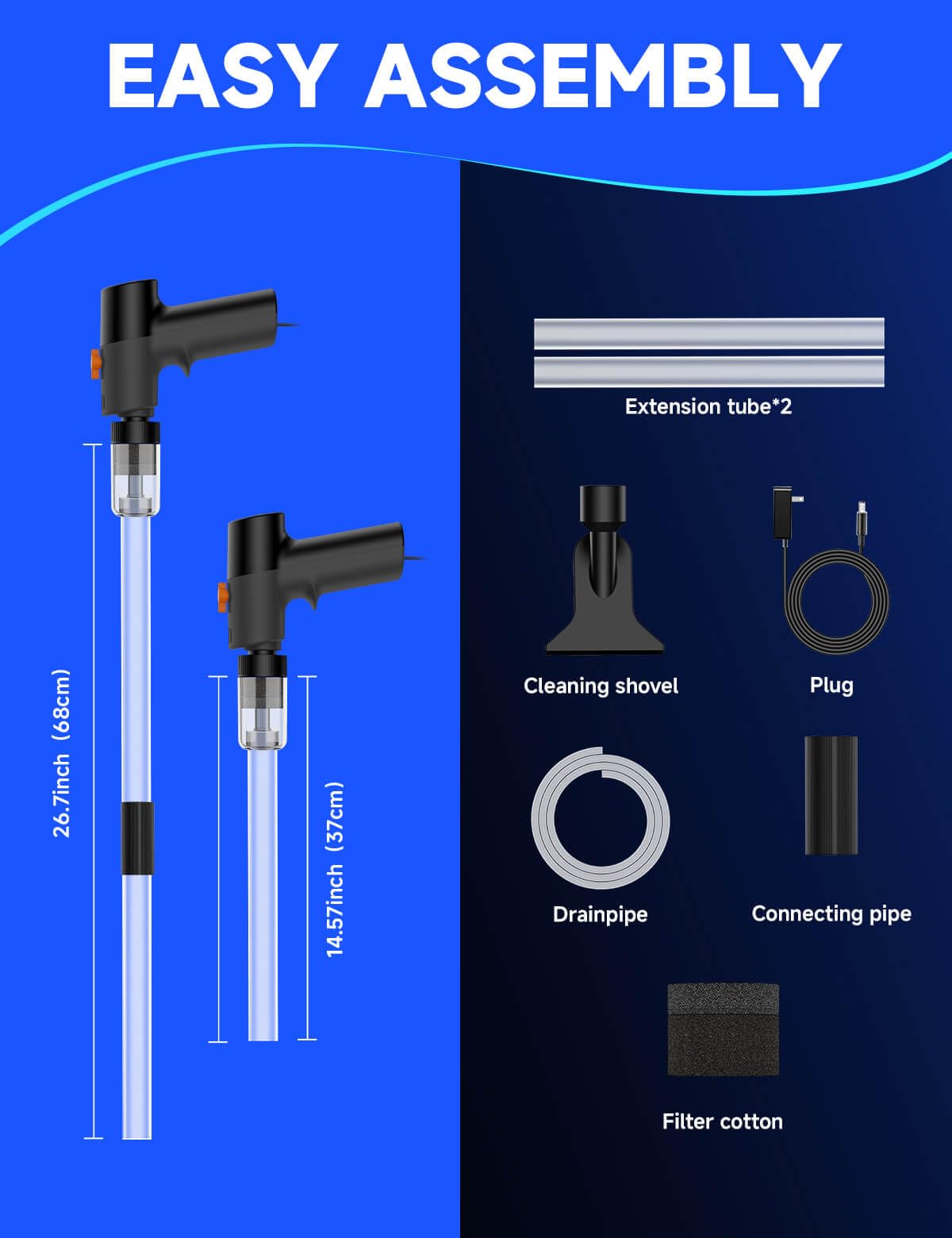 Vipaska water change and sand cleaning in action for fine substrates.