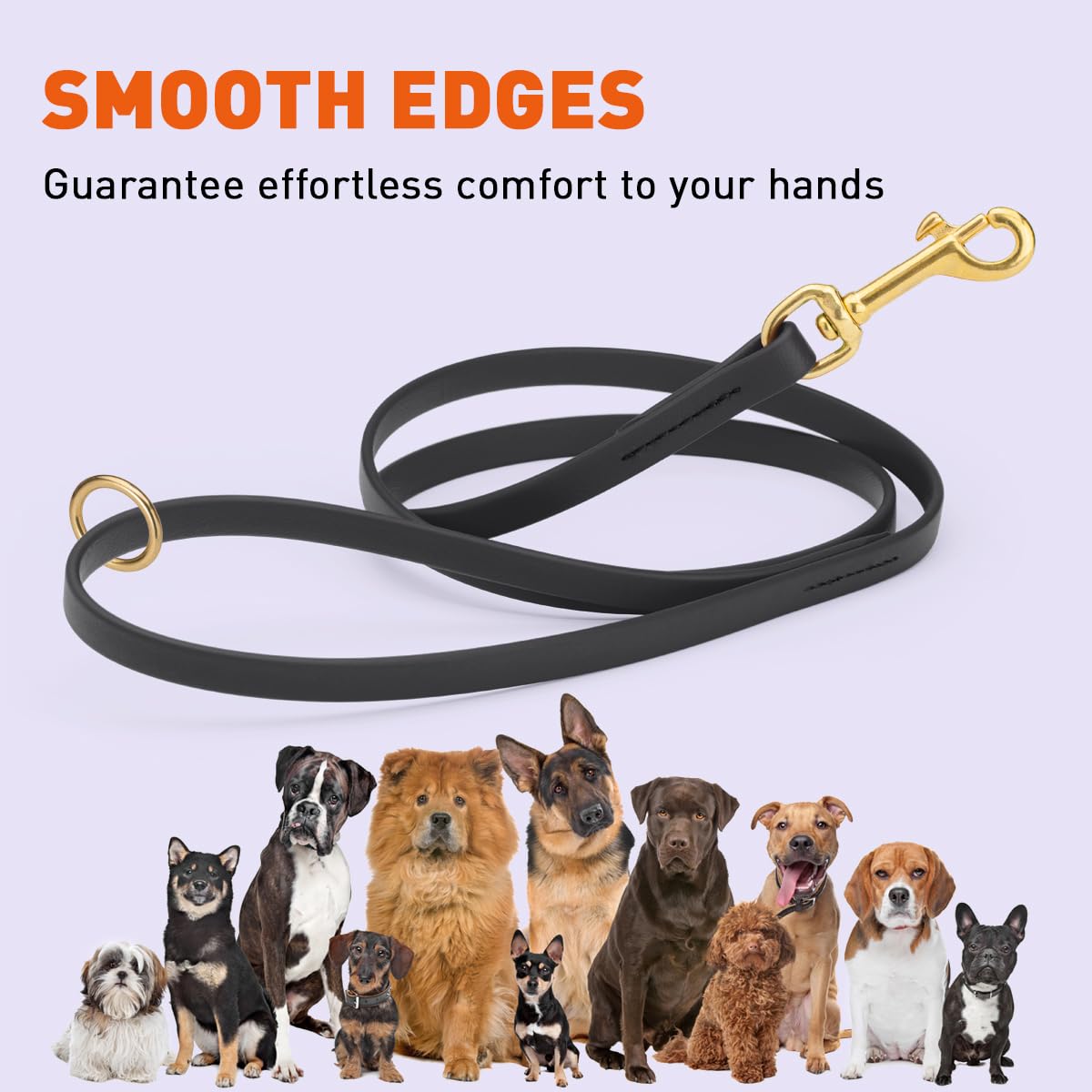 Viper Biothane lead 6ft black ideal for daily leash-walking and training