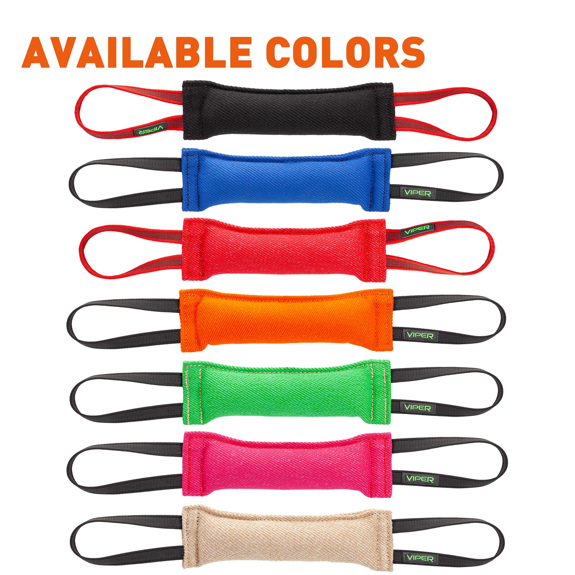 Viper dog tug made from premium French linen, rip-resistant for training.
