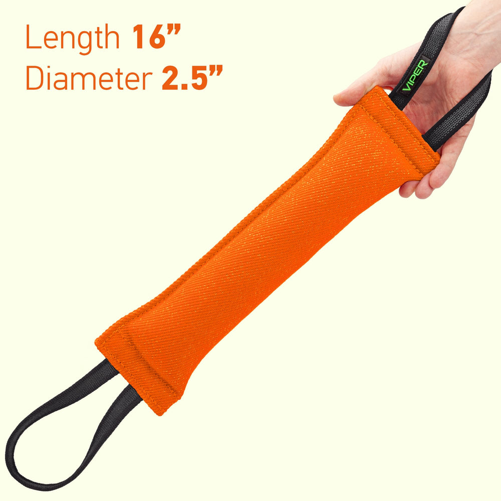 Viper orange bite tug emphasizes grip and durability during training.