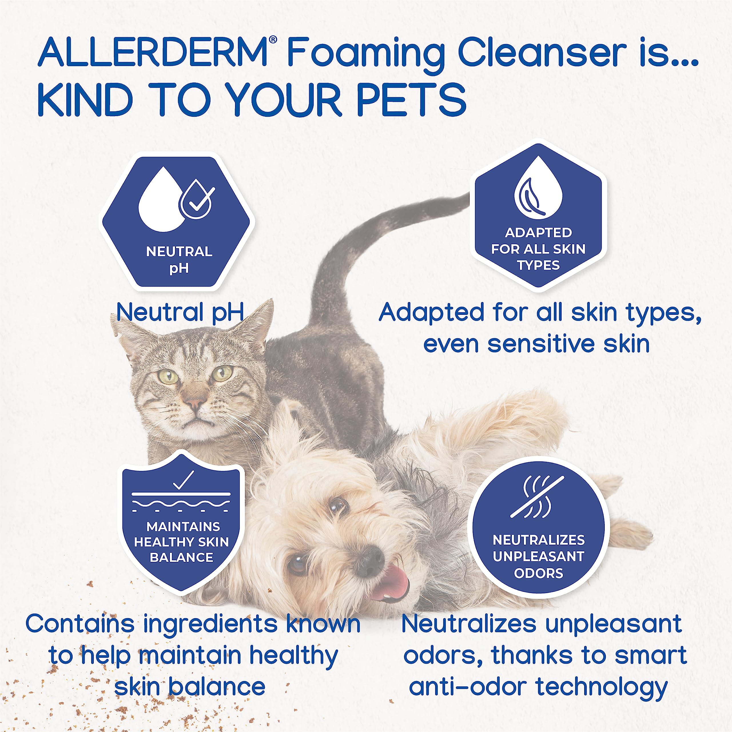 Virbac Allerderm Foaming Cleanser coat closeup shows a refreshed, deodorized coat.