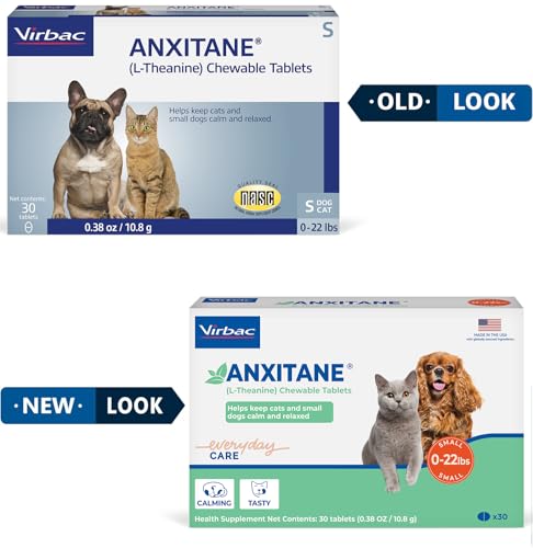 Virbac Anxitane tablets chew for dogs and cats aids relaxation.